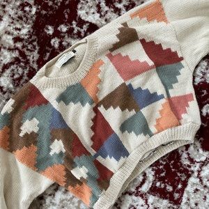 VintageTwin Alpalca Retro Crop Sweater